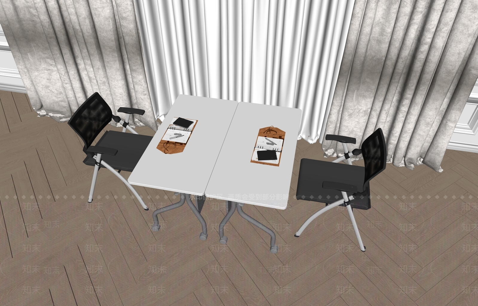 现代办公桌椅SU模型下载【ID:1167802357】