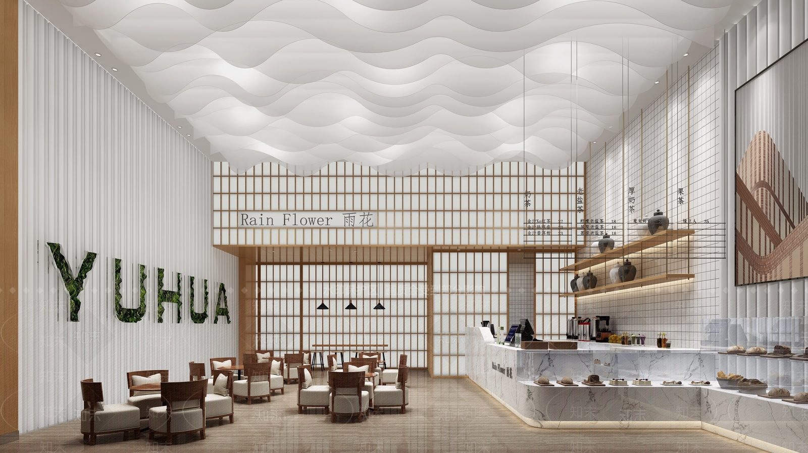 现代轻奢奶茶店3D模型下载【ID:1167805499】