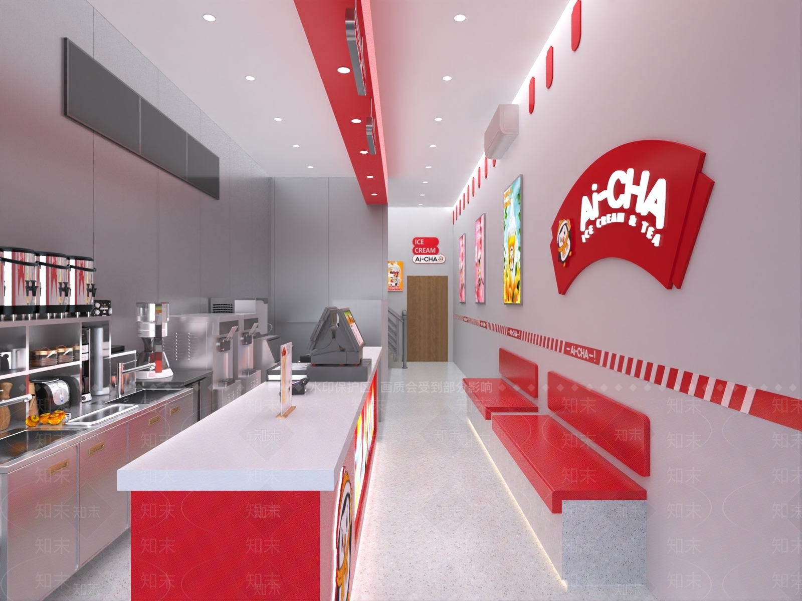 现代奶茶店3D模型下载【ID:1167806293】
