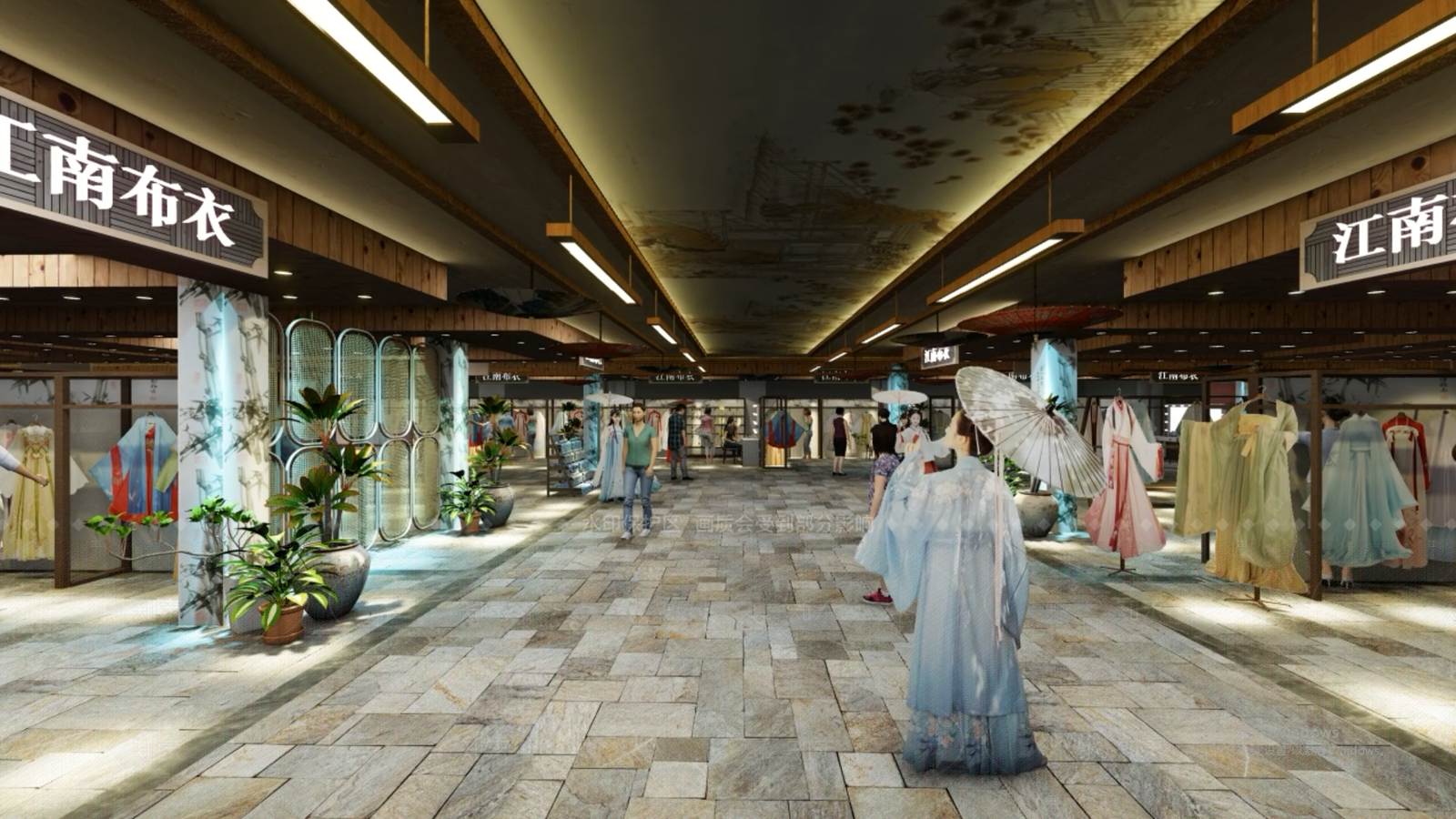 新中式服装店SU模型下载【ID:1215926664】