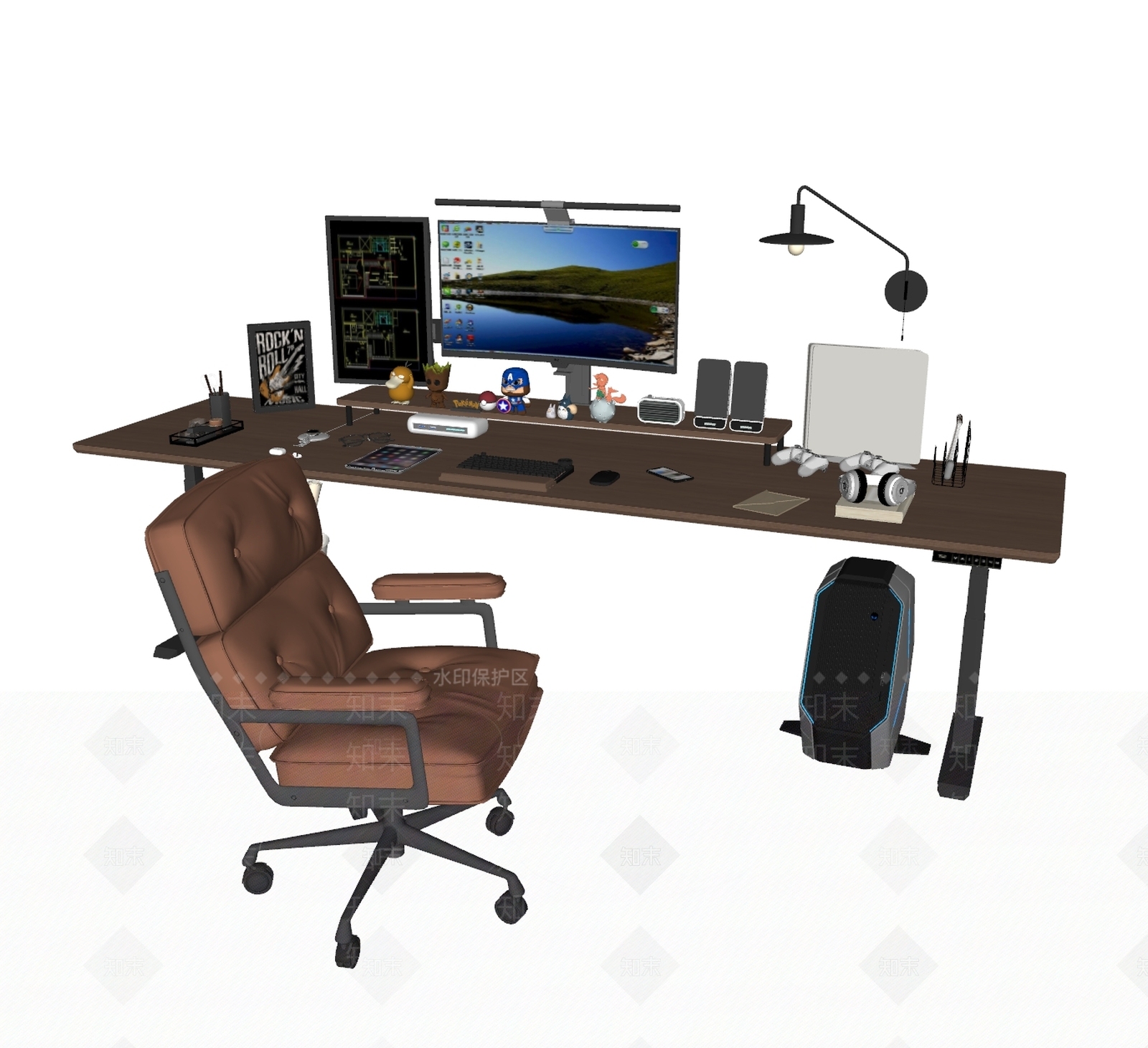 现代办公桌椅SU模型下载【ID:1167818655】