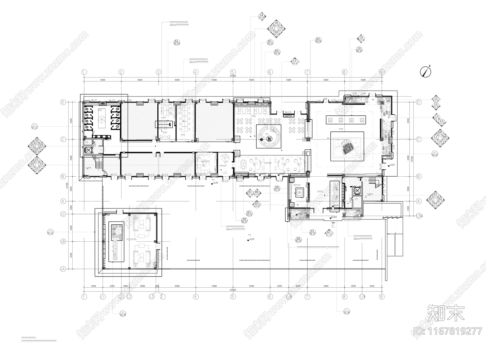 现代售楼处cad施工图下载【ID:1167819277】