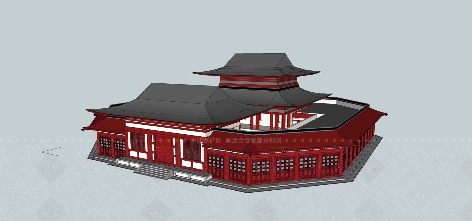 中式佛堂SU模型下载【ID:1167828347】