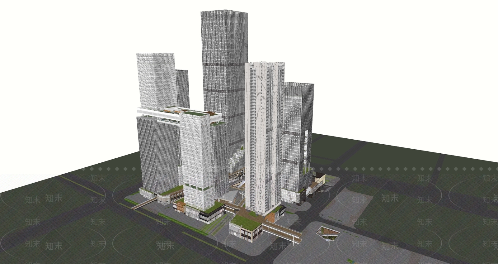 现代商场建筑SU模型下载【ID:1167837965】