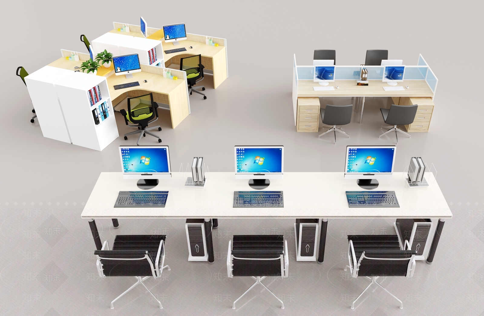 现代办公桌椅3D模型下载【ID:1167843017】
