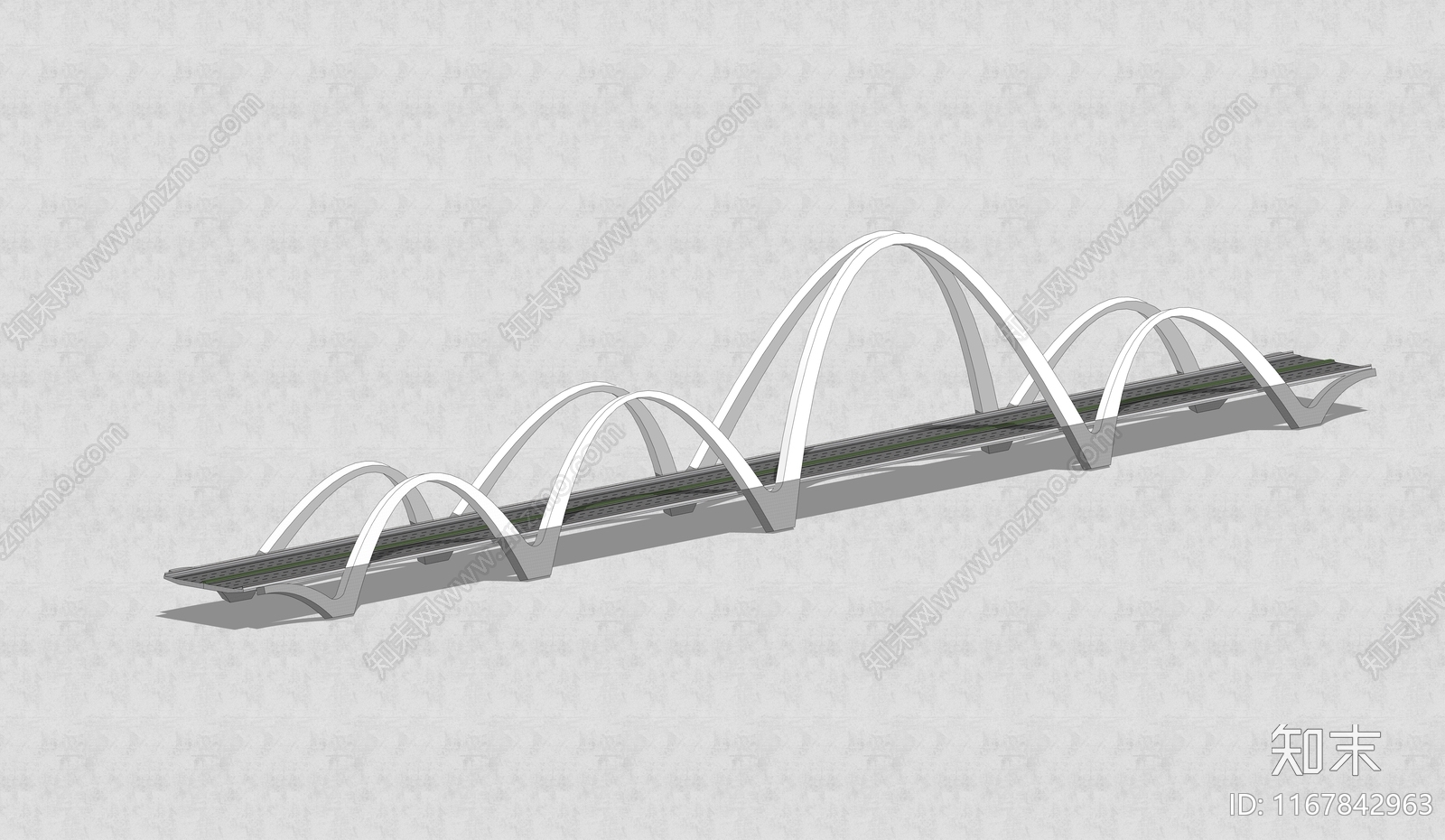现代简约大桥SU模型下载【ID:1167842963】