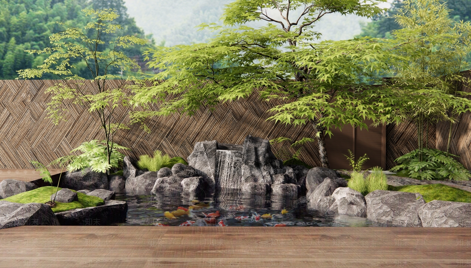 日式水景SU模型下载【ID:1167844390】