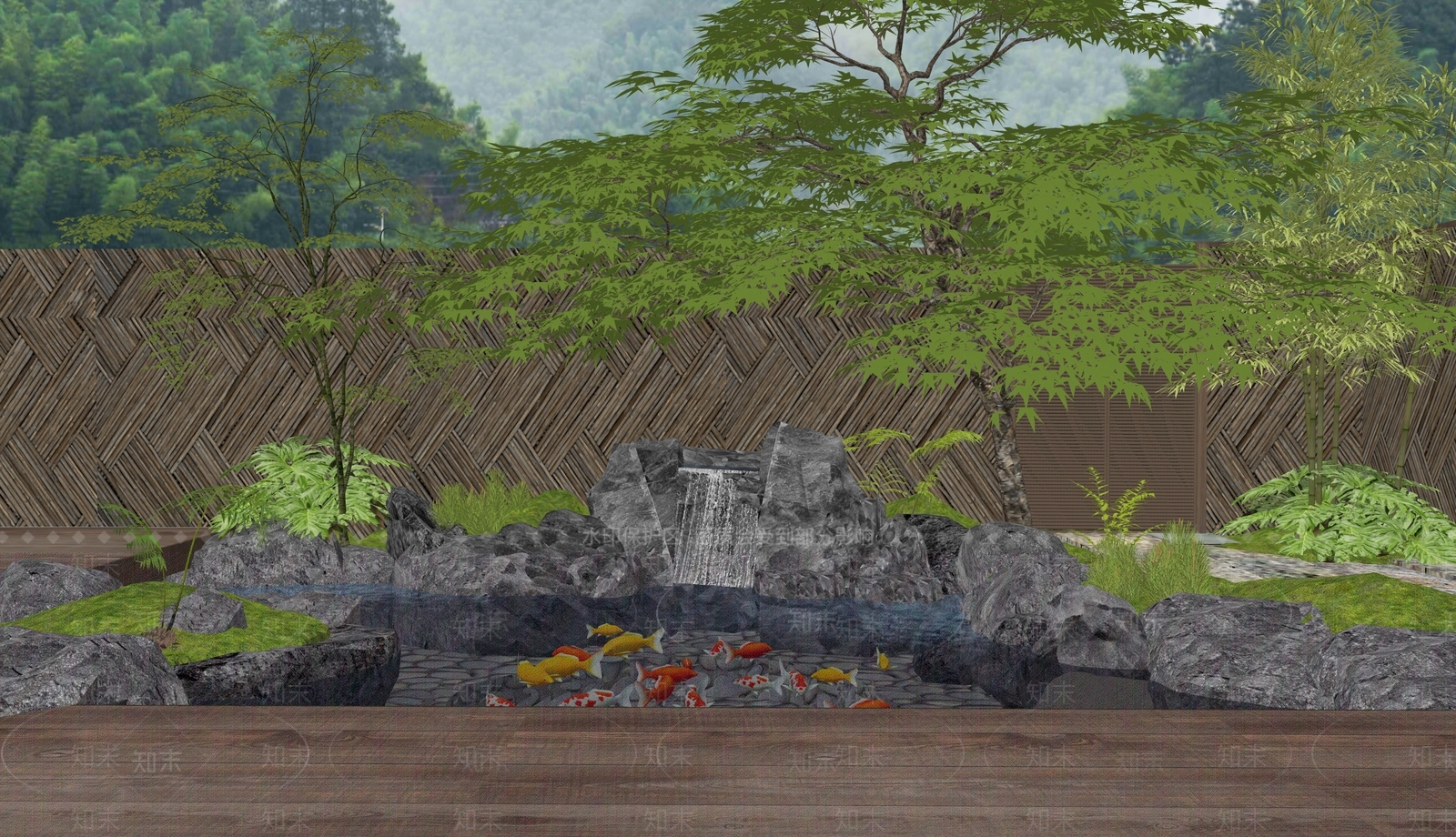 日式水景SU模型下载【ID:1167844390】