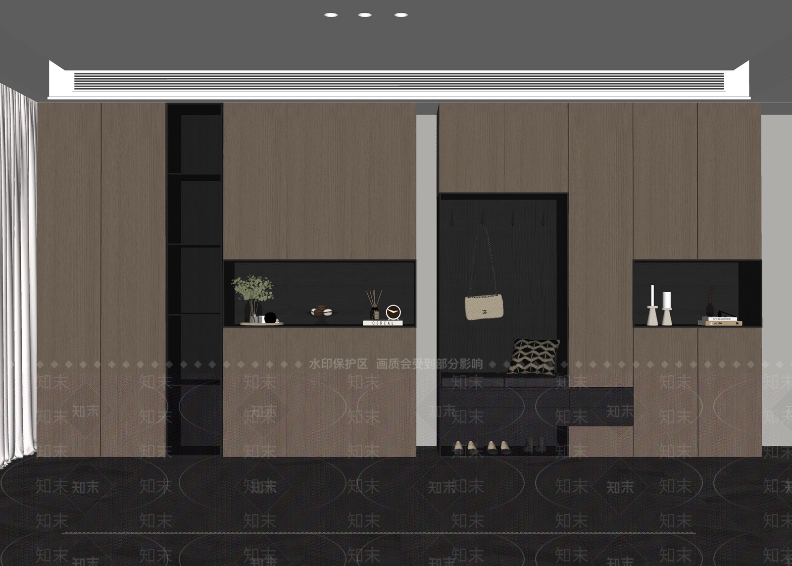 现代意式鞋柜SU模型下载【ID:1167848913】