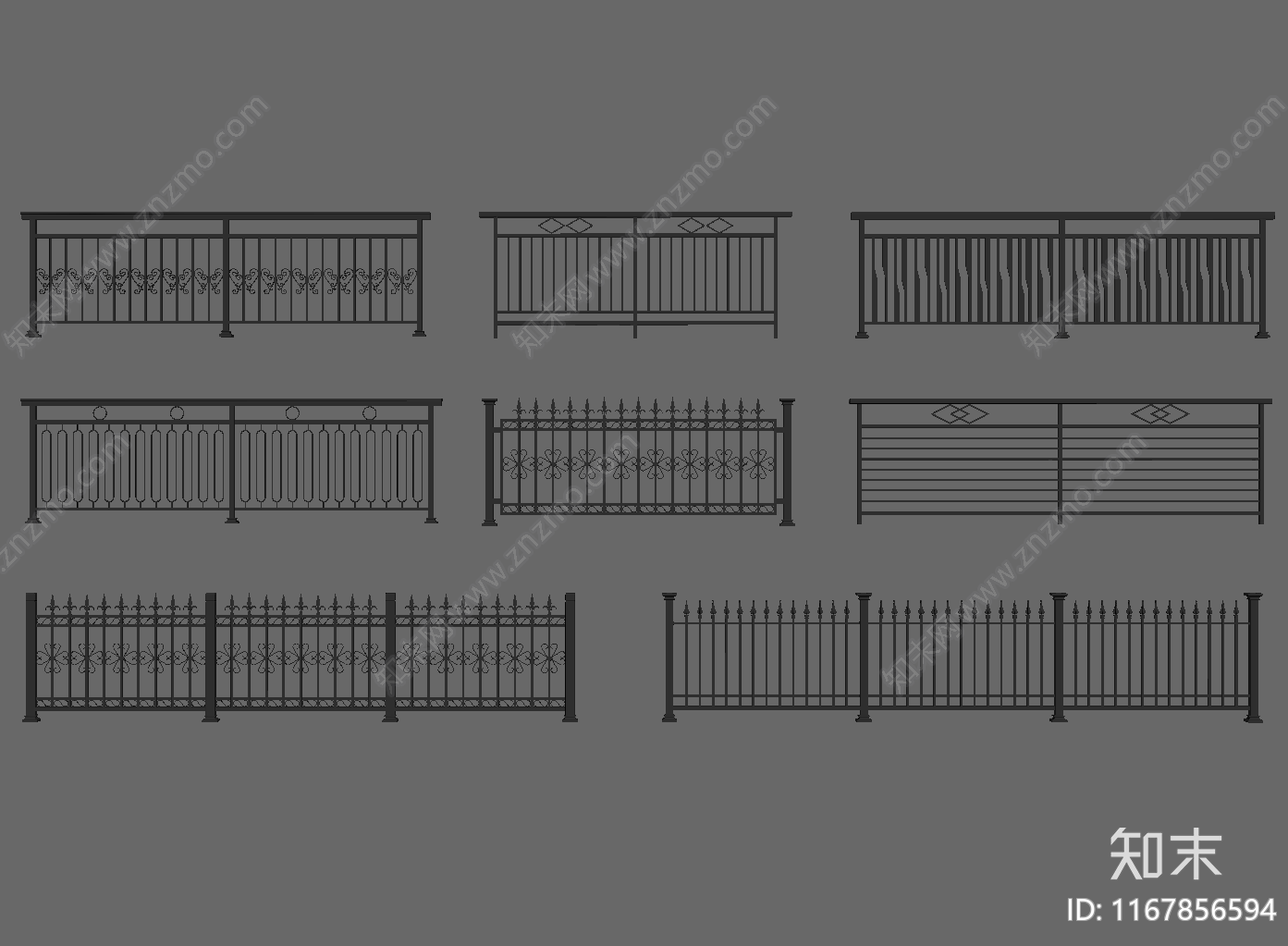 现代栅栏SU模型下载【ID:1167856594】