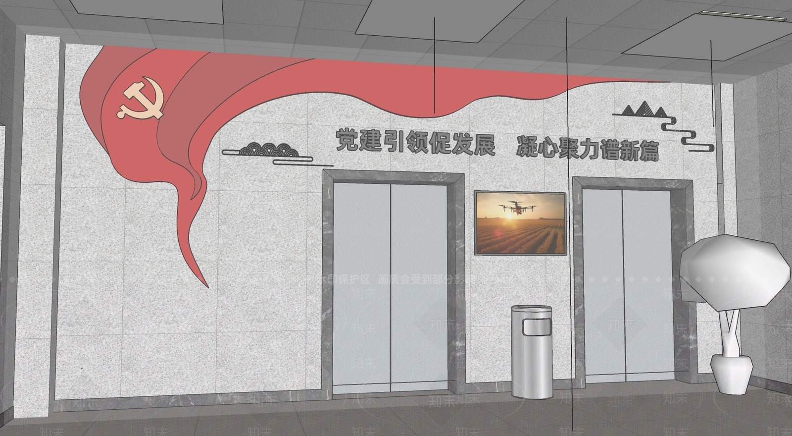 新中式商场SU模型下载【ID:1167860037】