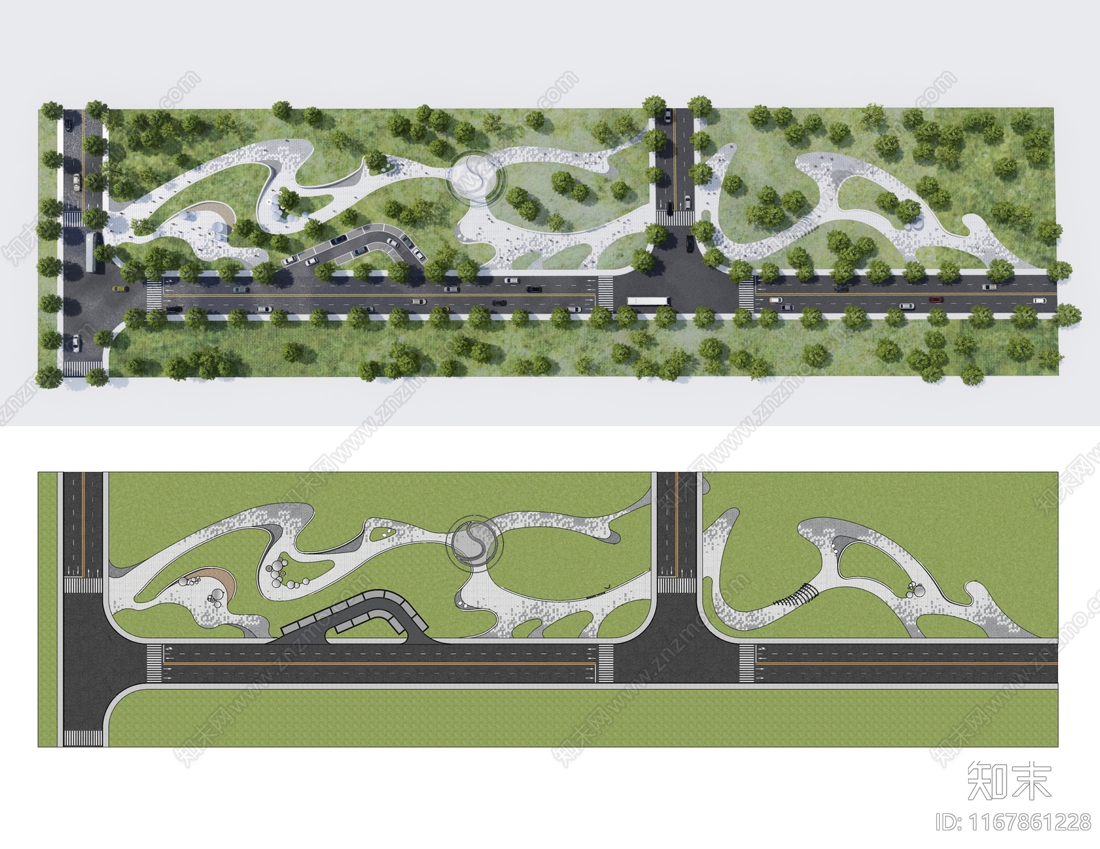 现代极简口袋公园SU模型下载【ID:1167861228】