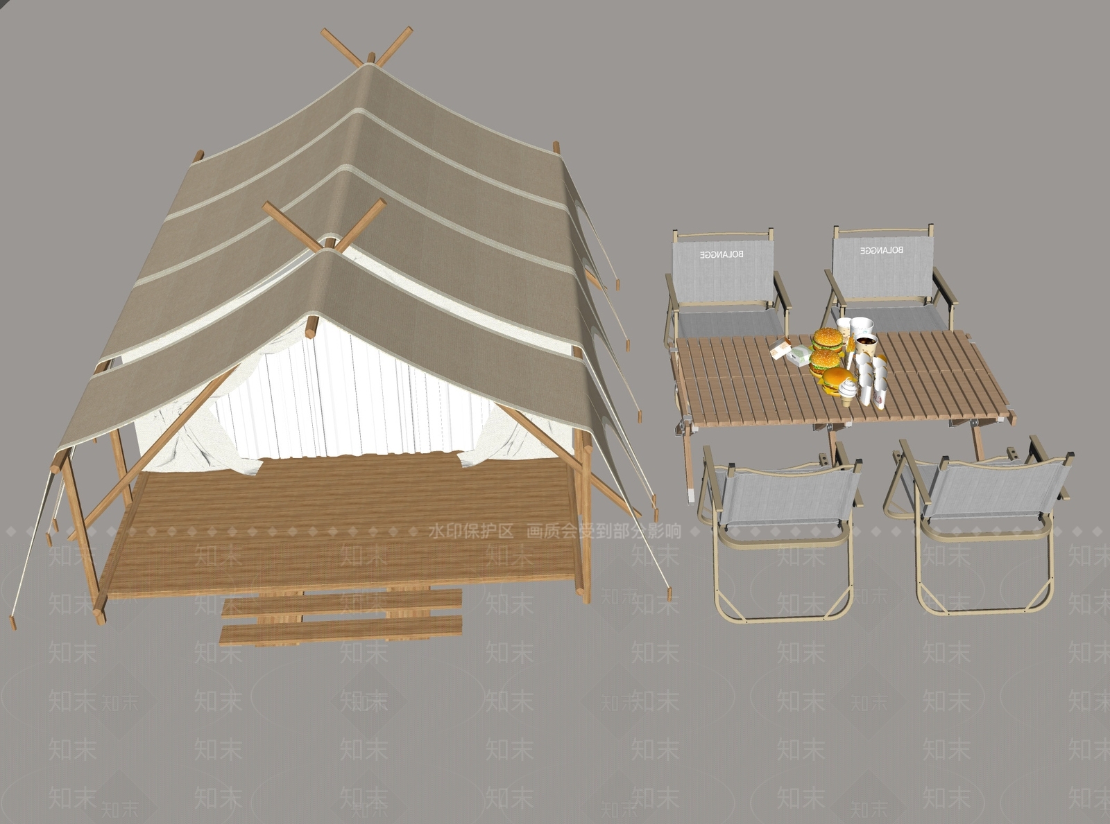 帐篷SU模型下载【ID:1167864193】