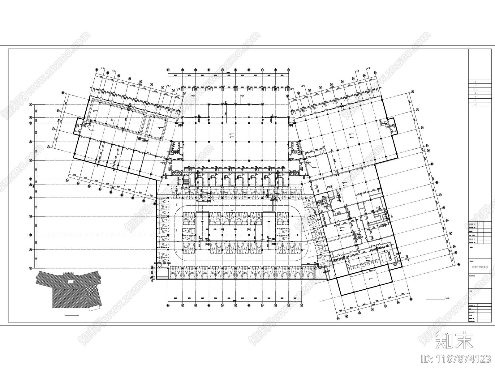 复古酒店建筑施工图下载【ID:1167874123】