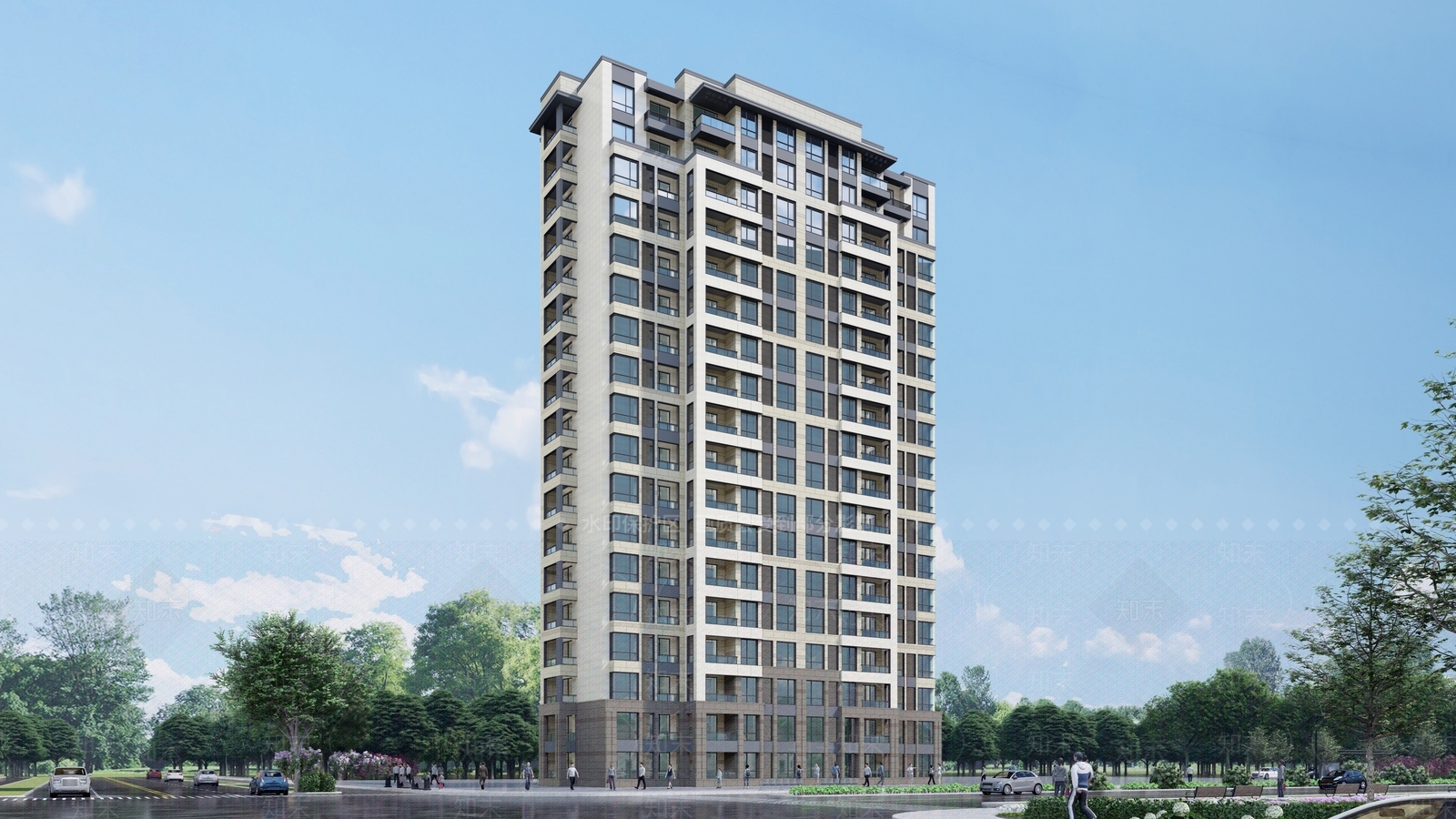 现代高层住宅SU模型下载【ID:1167877376】
