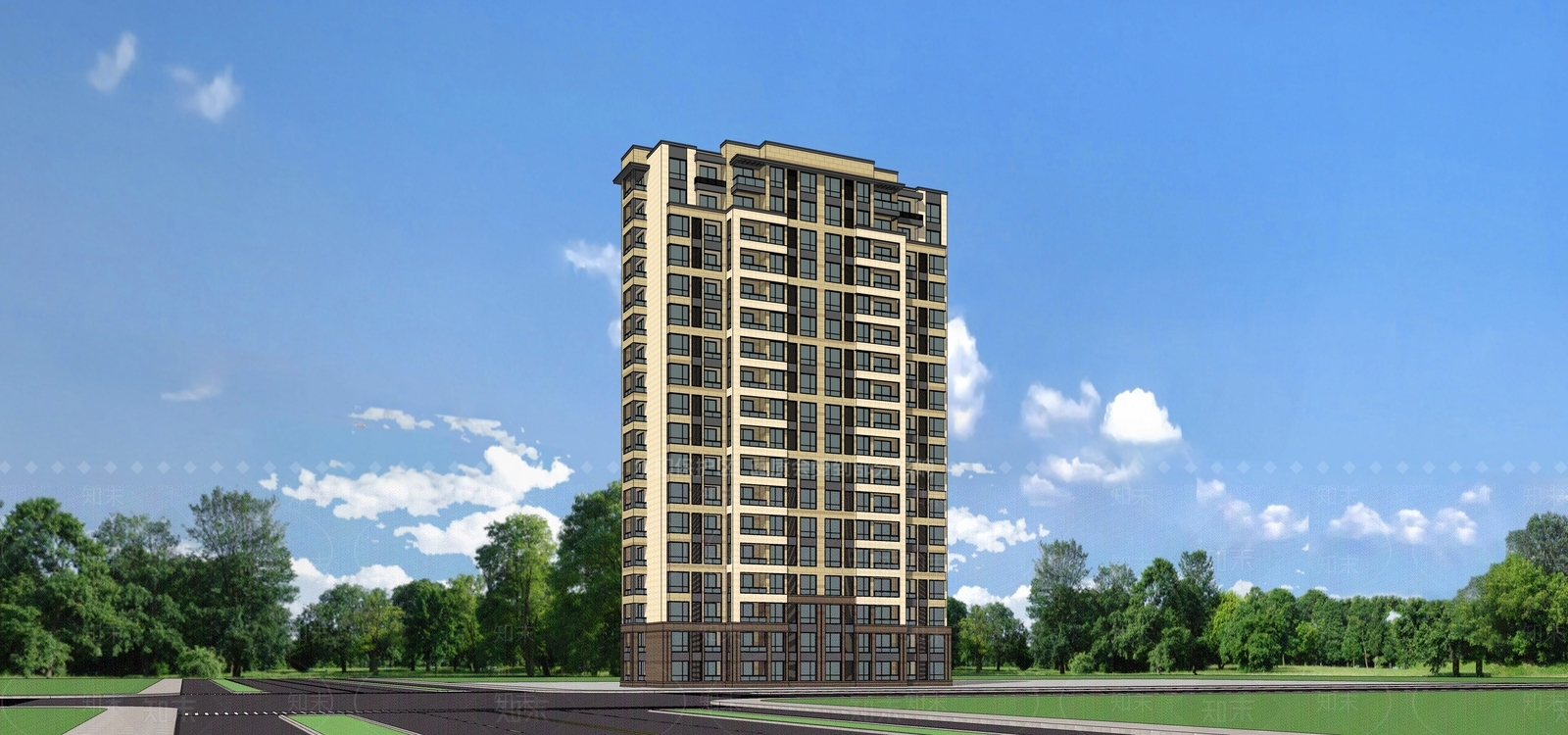 现代高层住宅SU模型下载【ID:1167877376】