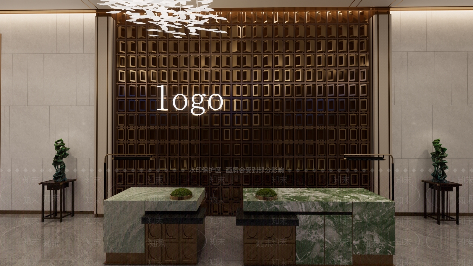 现代酒店大堂SU模型下载【ID:1167882747】