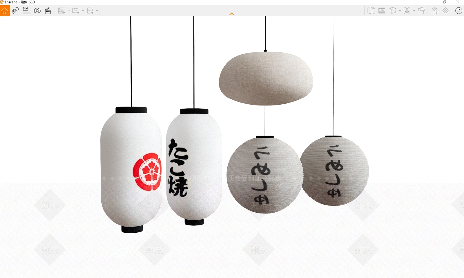 日式灯笼SU模型草图
