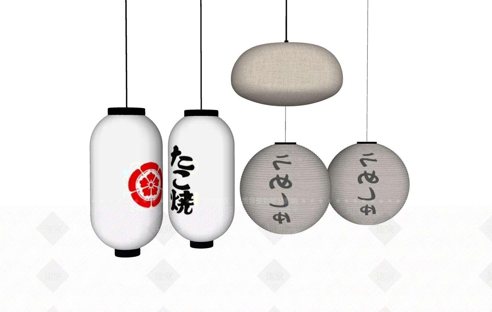 日式新中式灯笼SU模型下载【ID:1167884961】