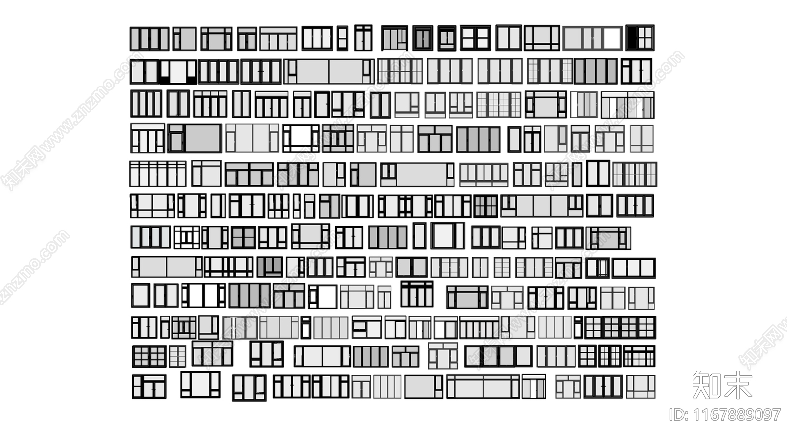 现代窗户组合SU模型下载【ID:1167889097】
