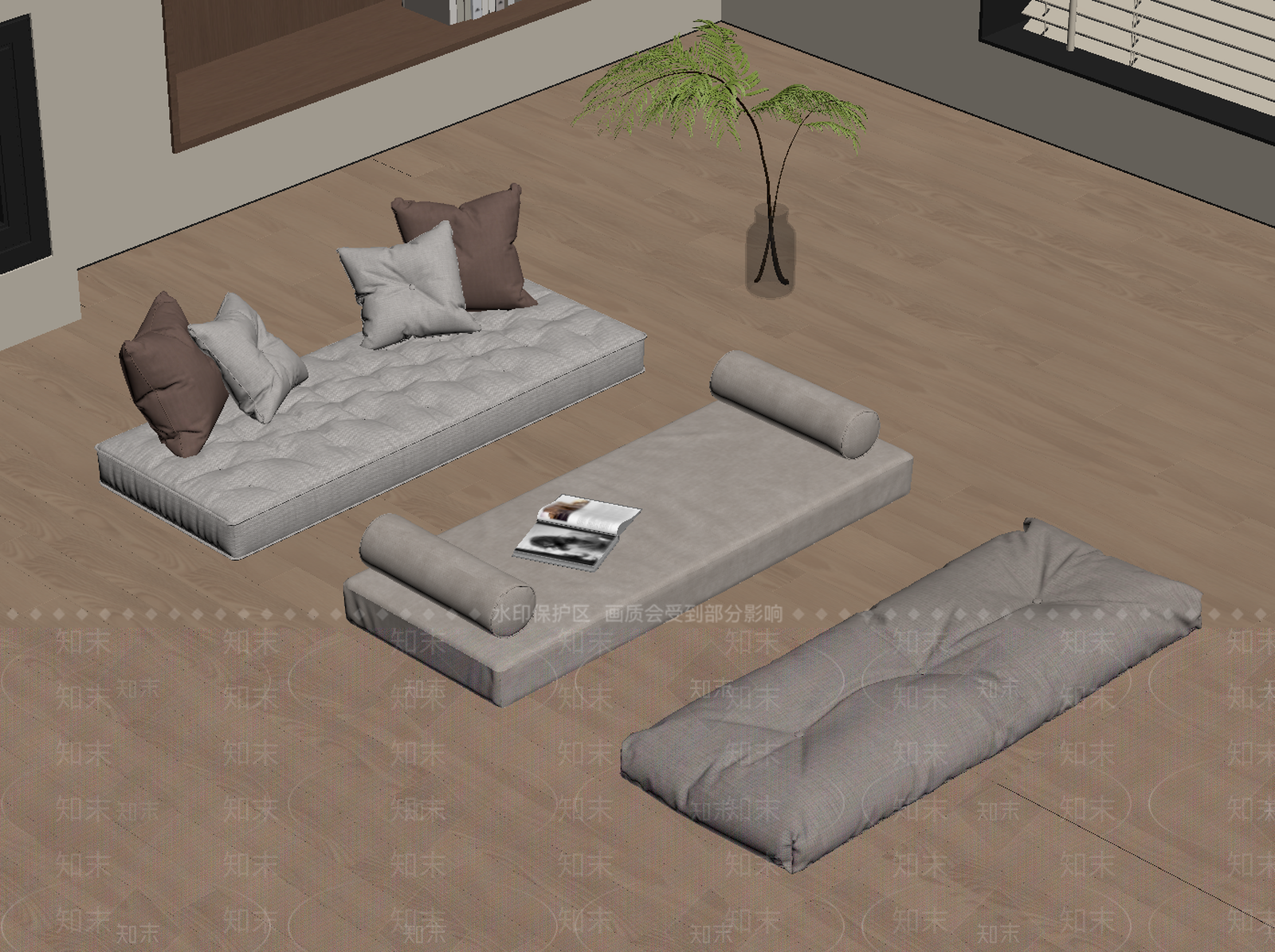 现代坐垫SU模型下载【ID:1167897969】