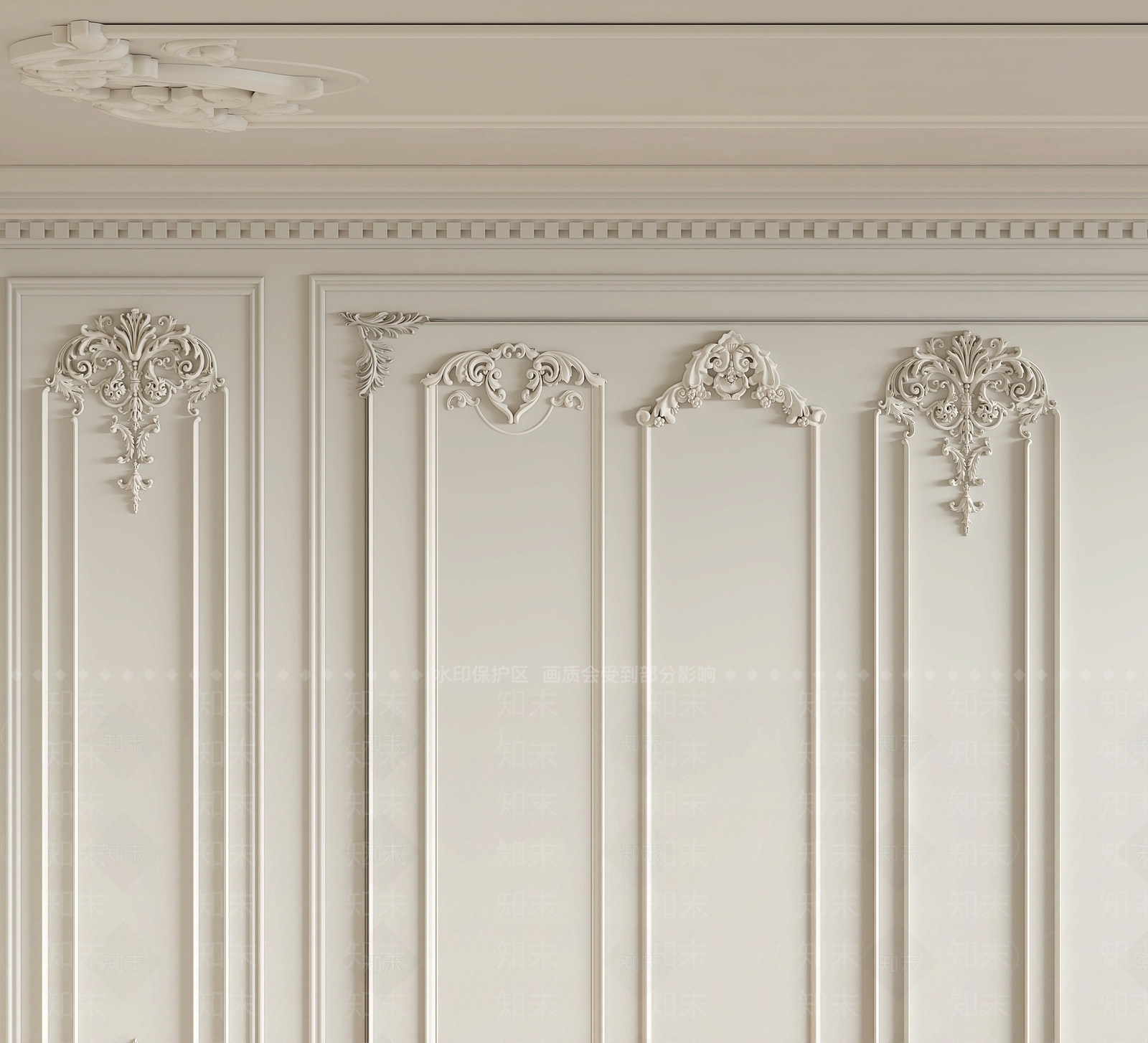 法式美式雕花3D模型下载【ID:1167900575】