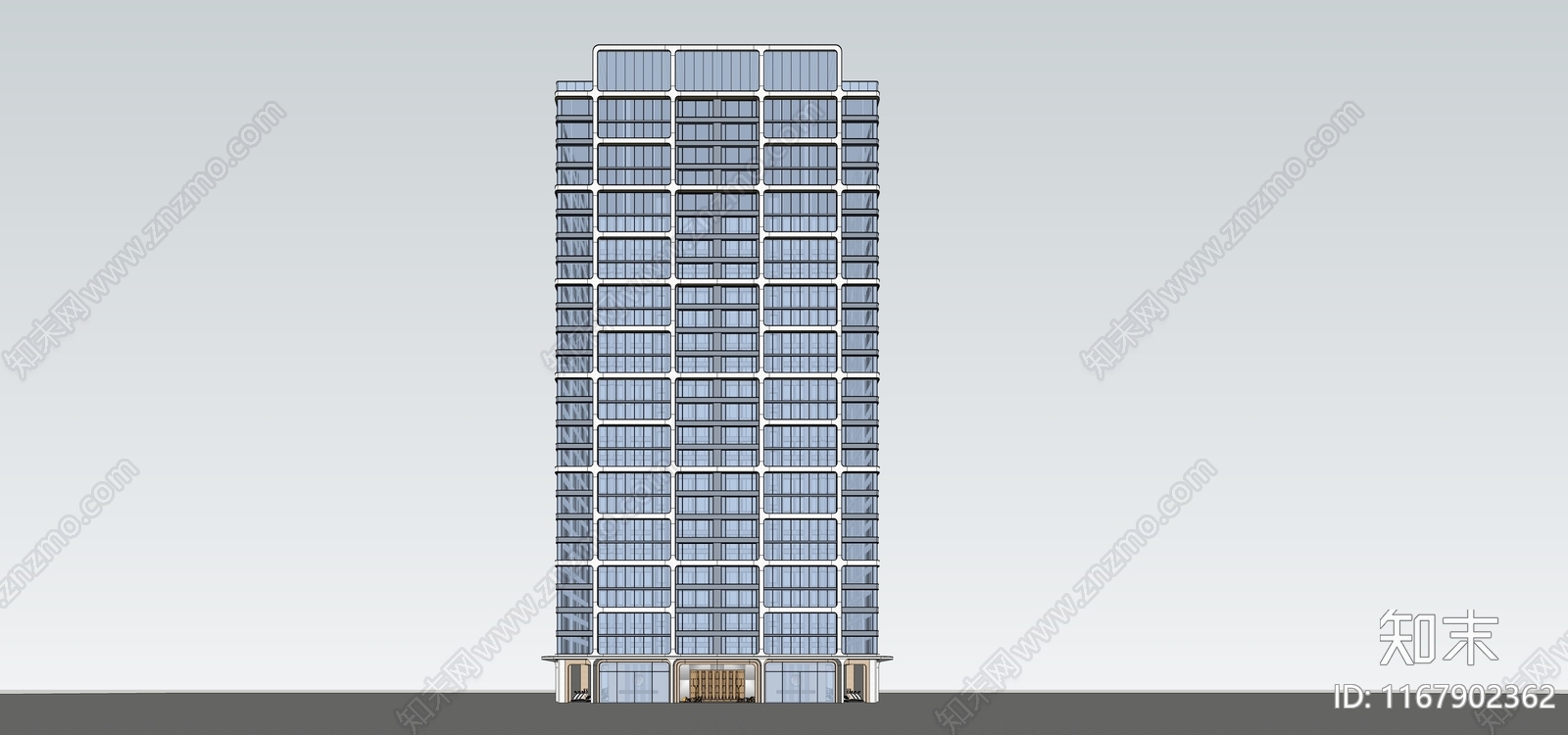 现代高层住宅SU模型下载【ID:1167902362】