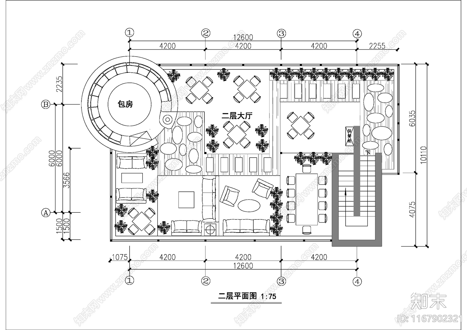 现代办公室cad施工图下载【ID:1167902321】