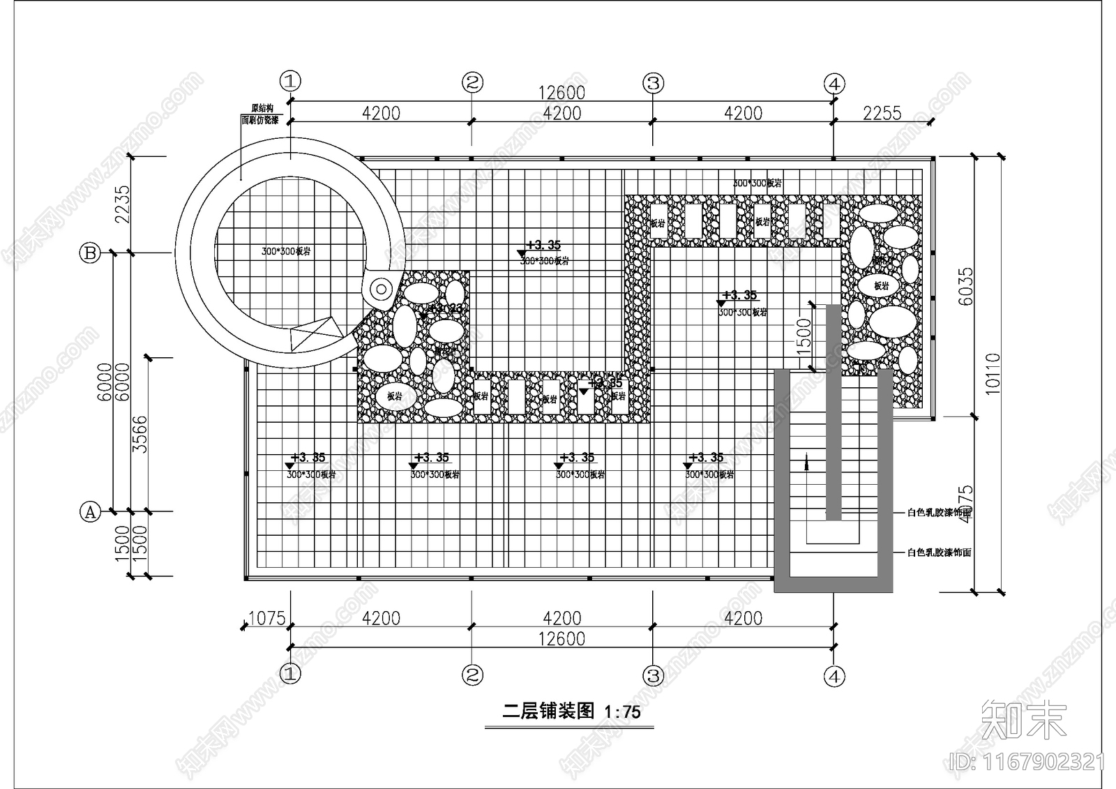 现代办公室cad施工图下载【ID:1167902321】