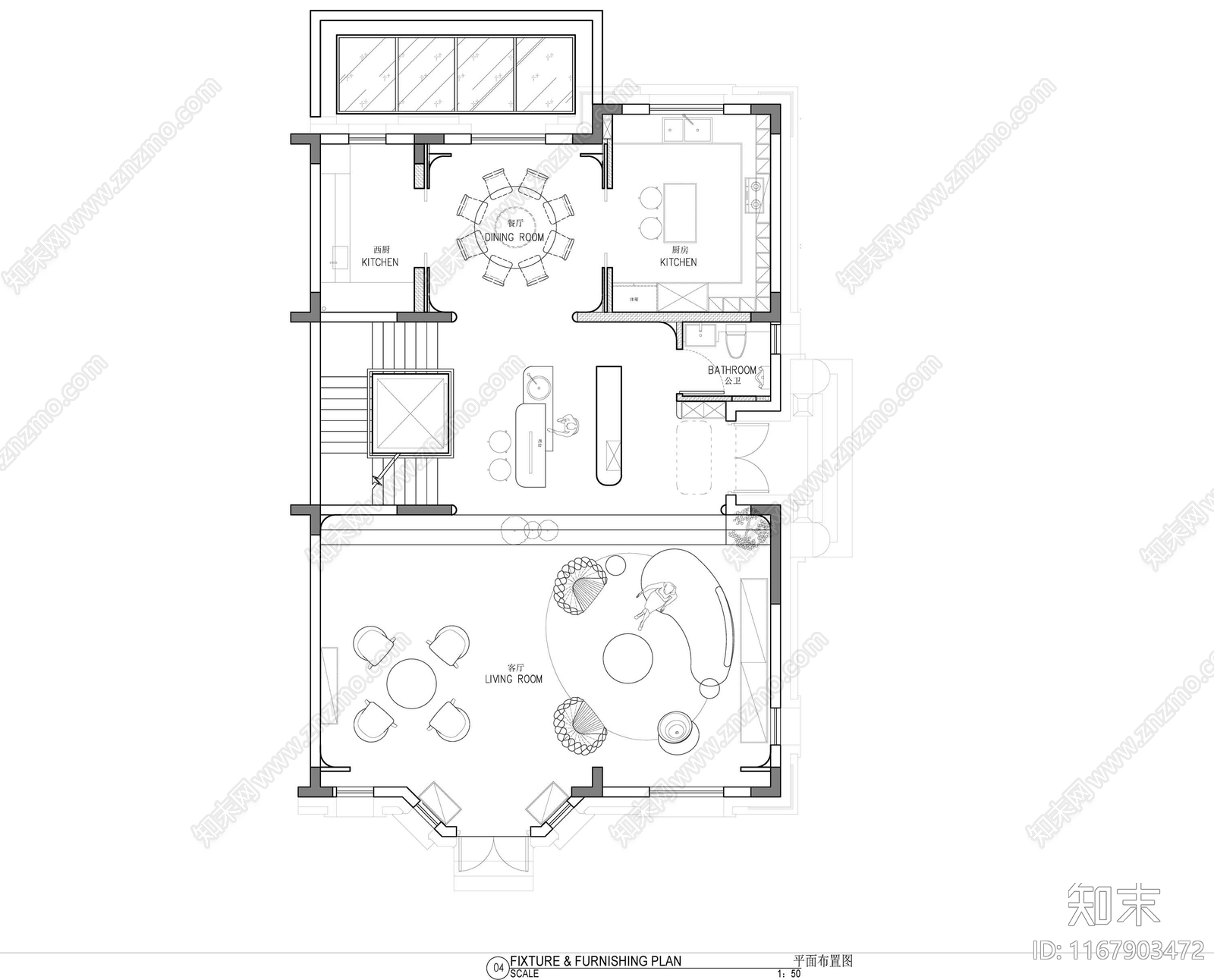 法式整体家装空间cad施工图下载【ID:1167903472】