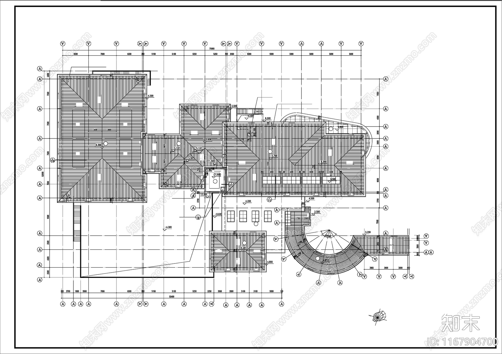 现代会所施工图下载【ID:1167904700】