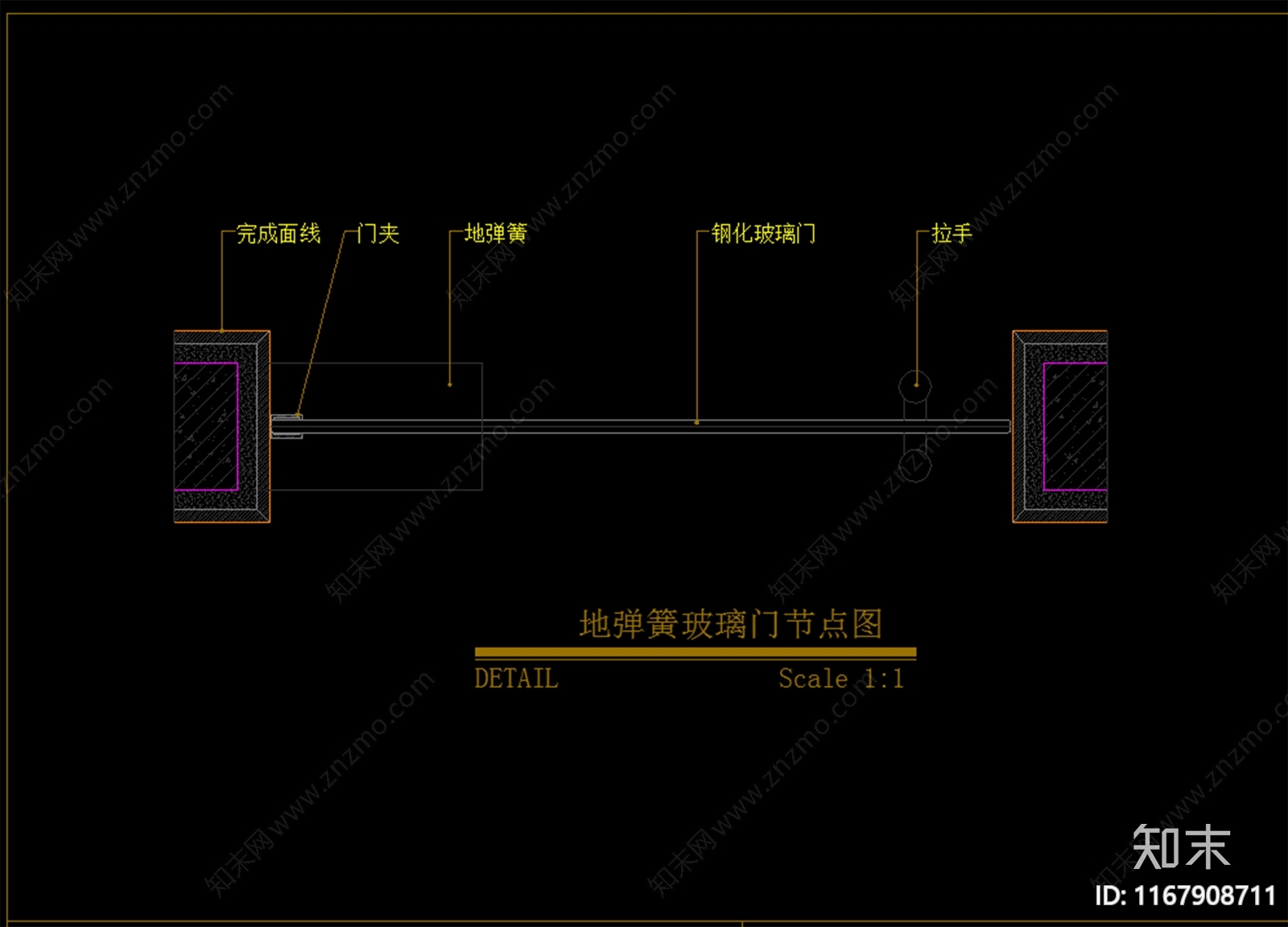 现代门节点cad施工图下载【ID:1167908711】