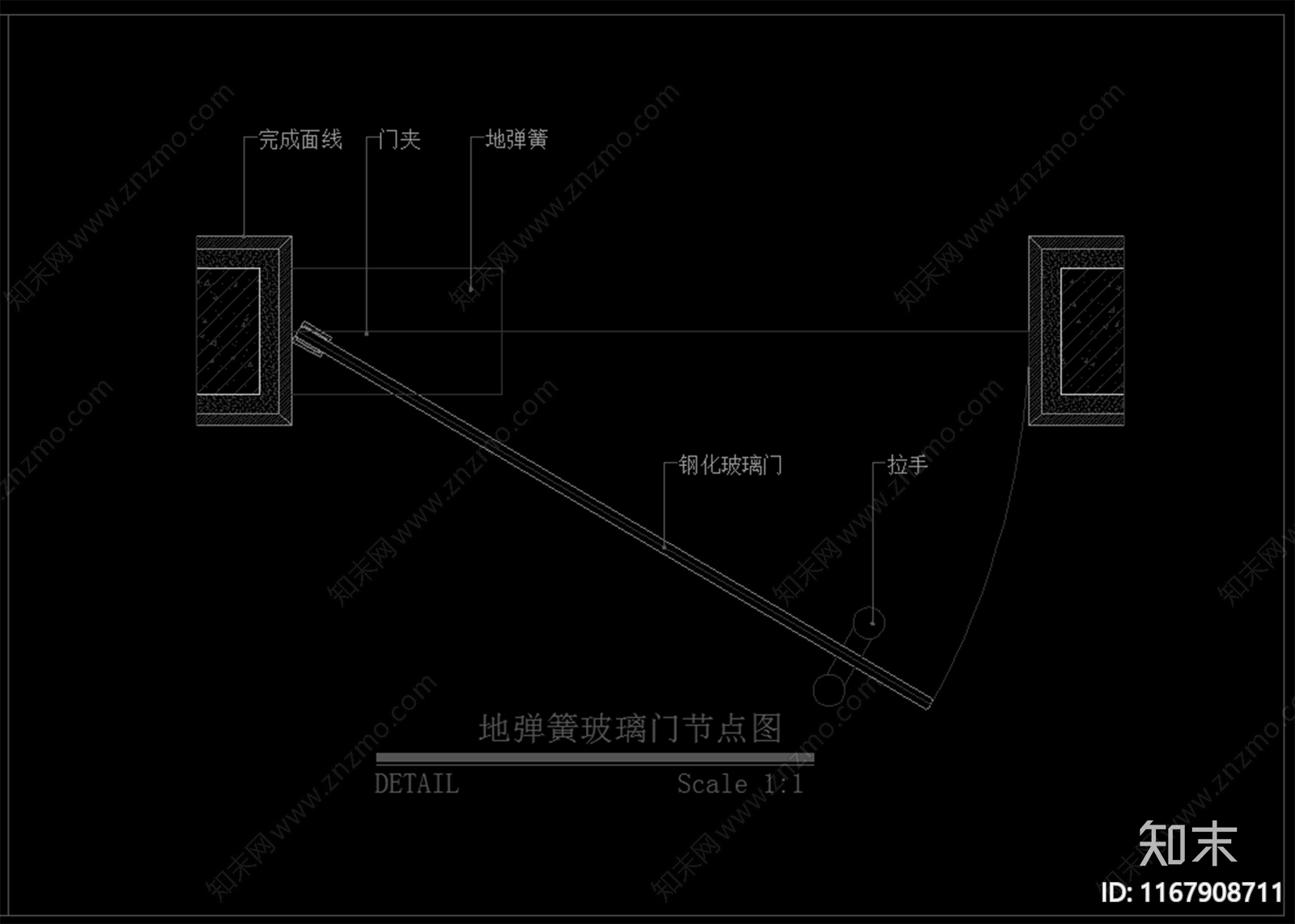 现代门节点cad施工图下载【ID:1167908711】