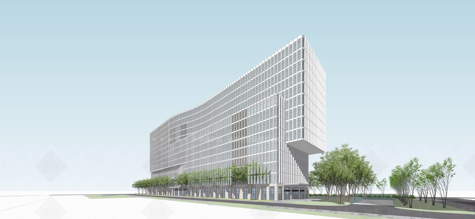 现代医院建筑SU模型下载【ID:1167910306】