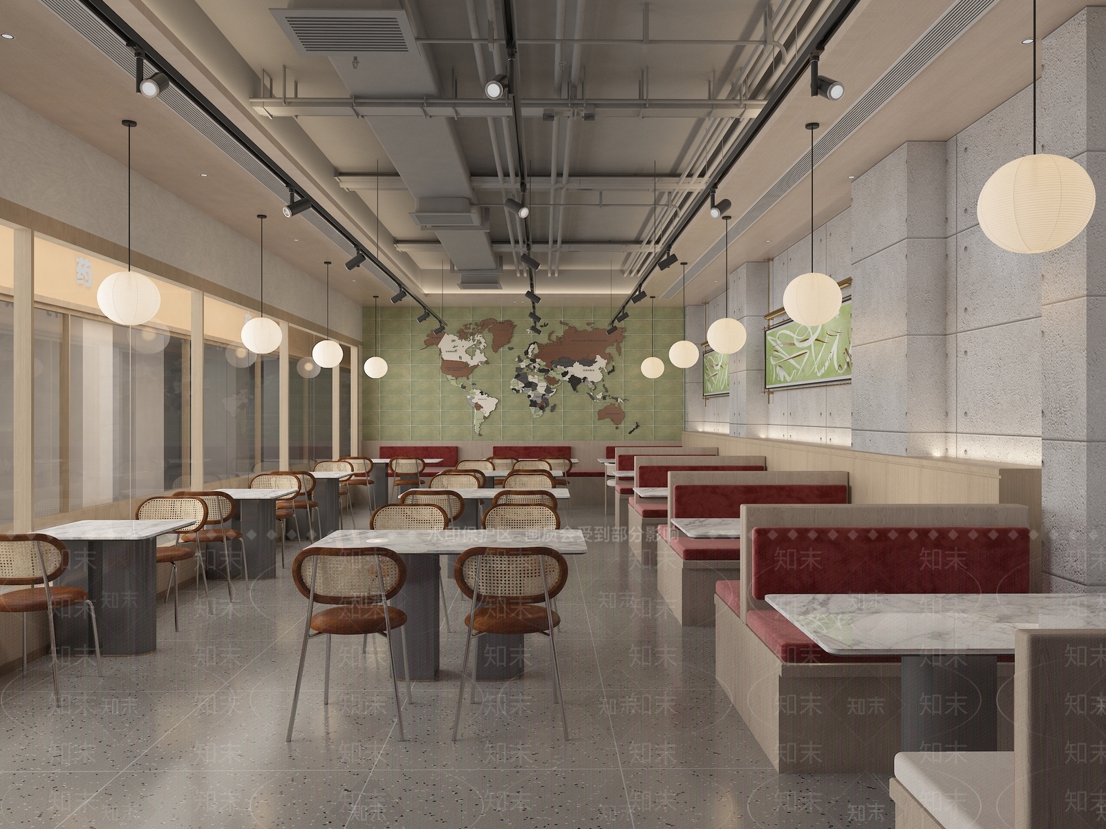 现代复古自助餐厅3D模型下载【ID:1167911261】
