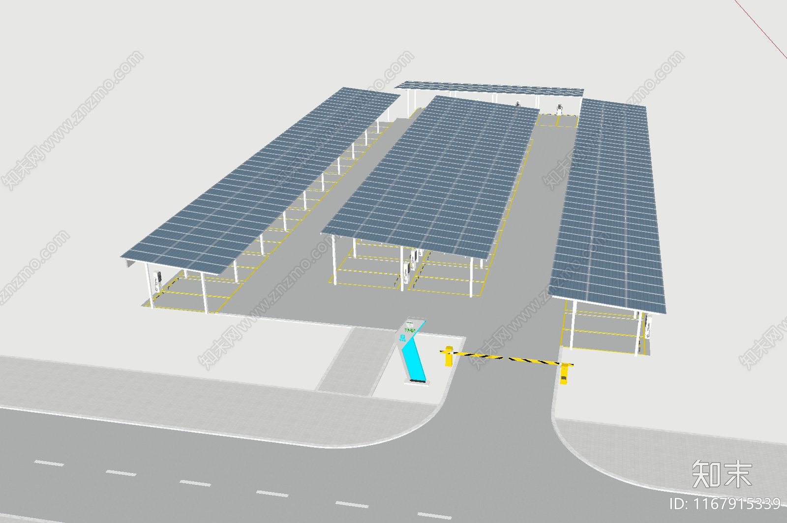 现代停车场SU模型下载【ID:1167915339】