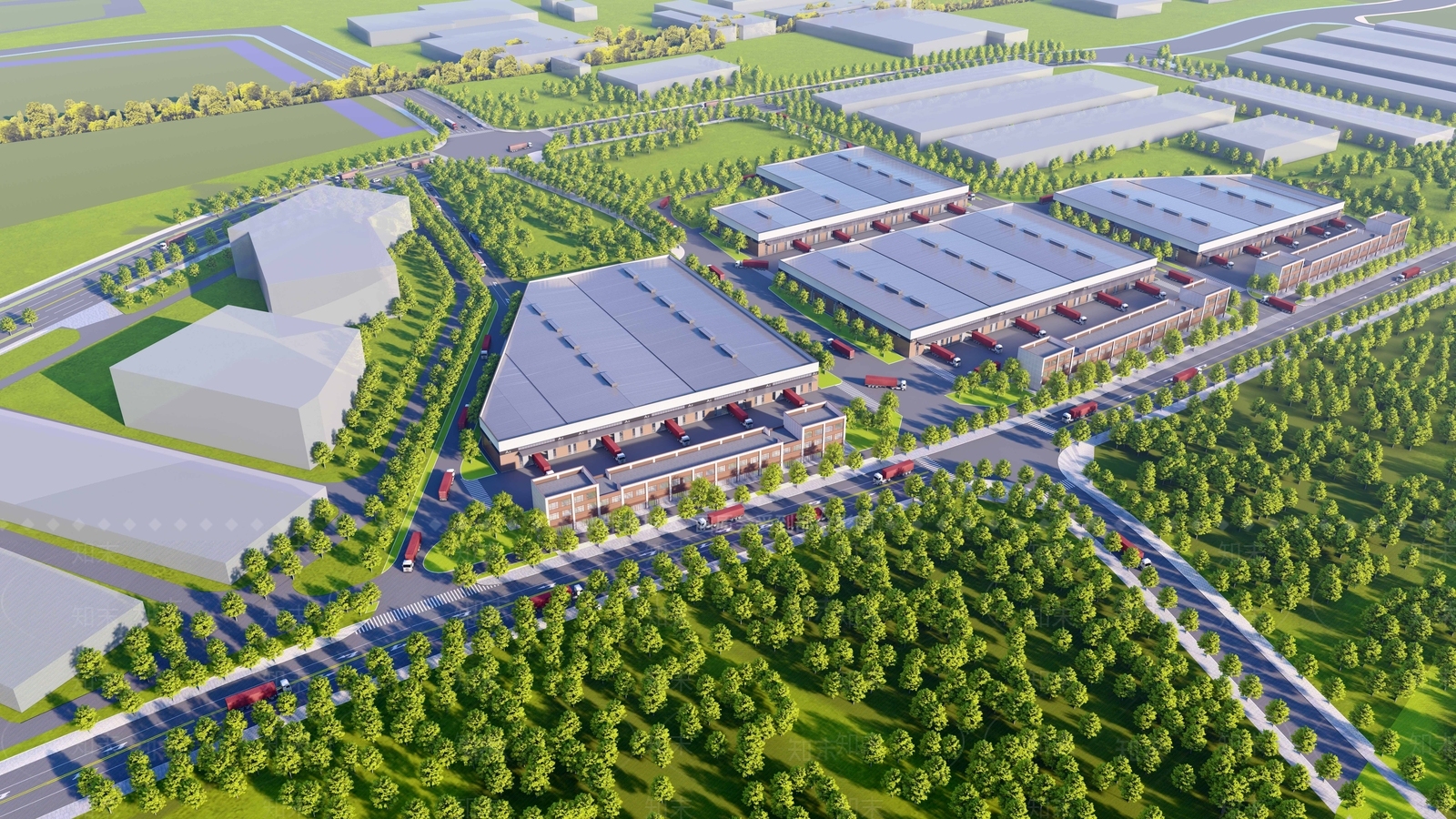 现代工业厂房SU模型下载【ID:1168103511】