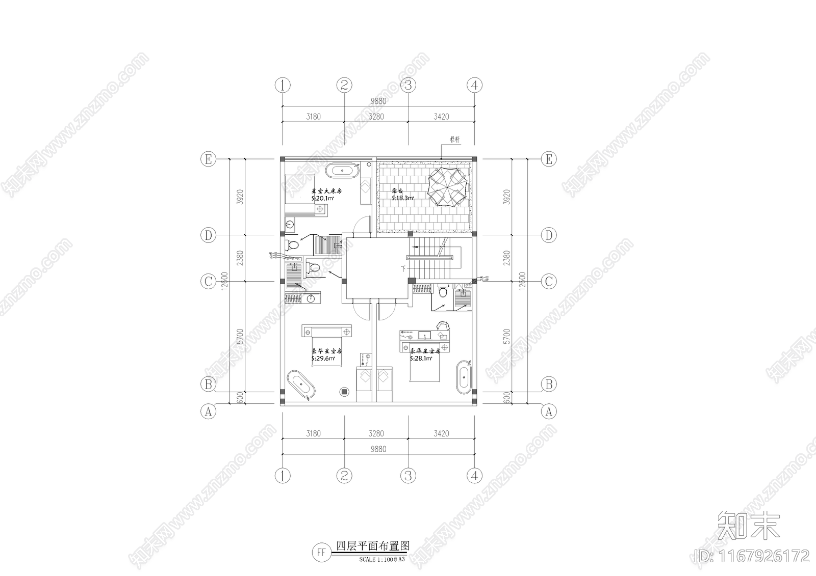 现代新中式民宿施工图下载【ID:1167926172】