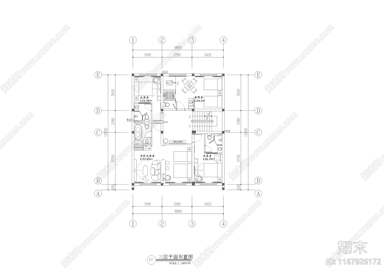 现代新中式民宿施工图下载【ID:1167926172】