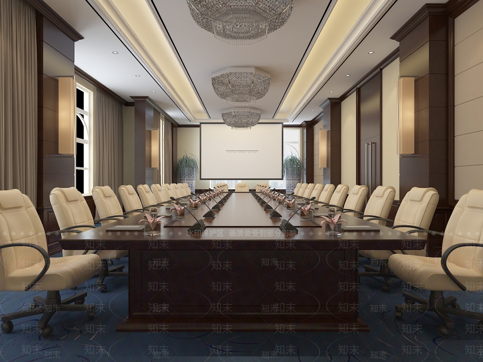 现代会议室3D模型下载【ID:1167927025】