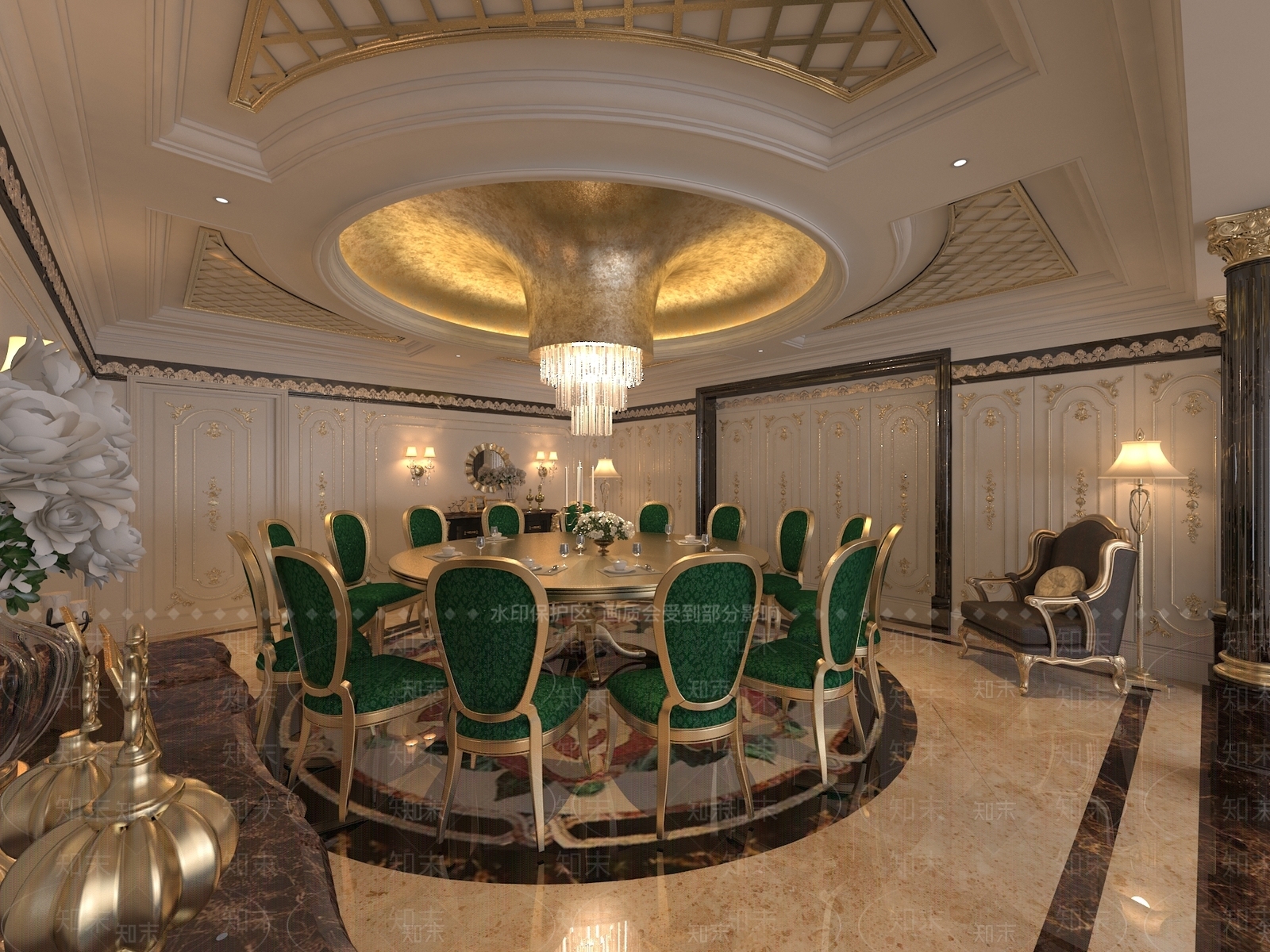 简欧中餐厅3D模型下载【ID:1167928776】
