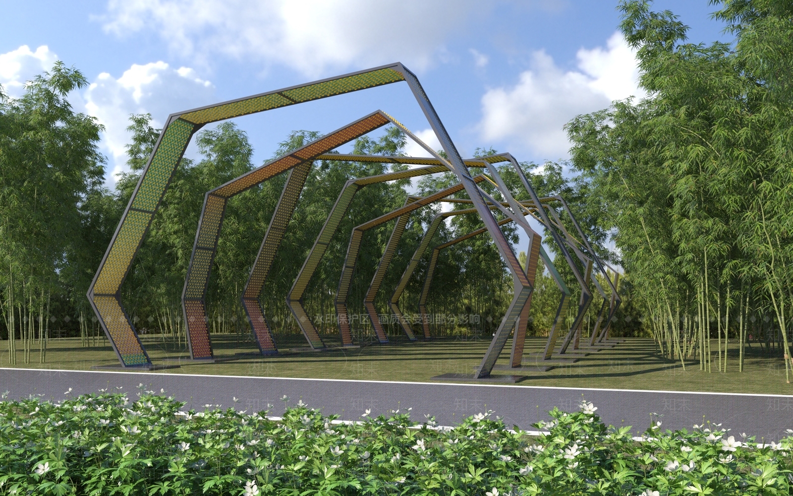 现代廊架3D模型下载【ID:1167930256】