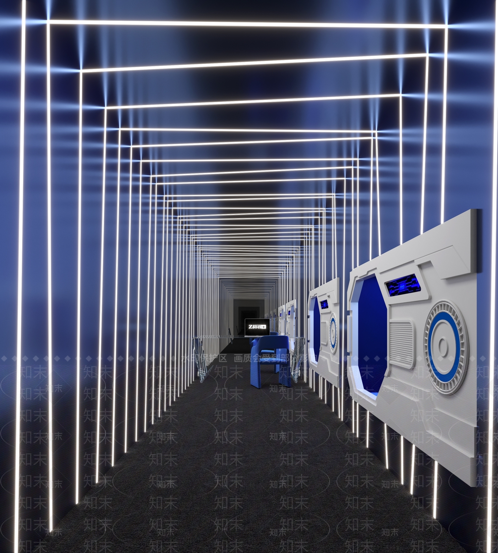 现代科技展厅SU模型下载【ID:1167941468】