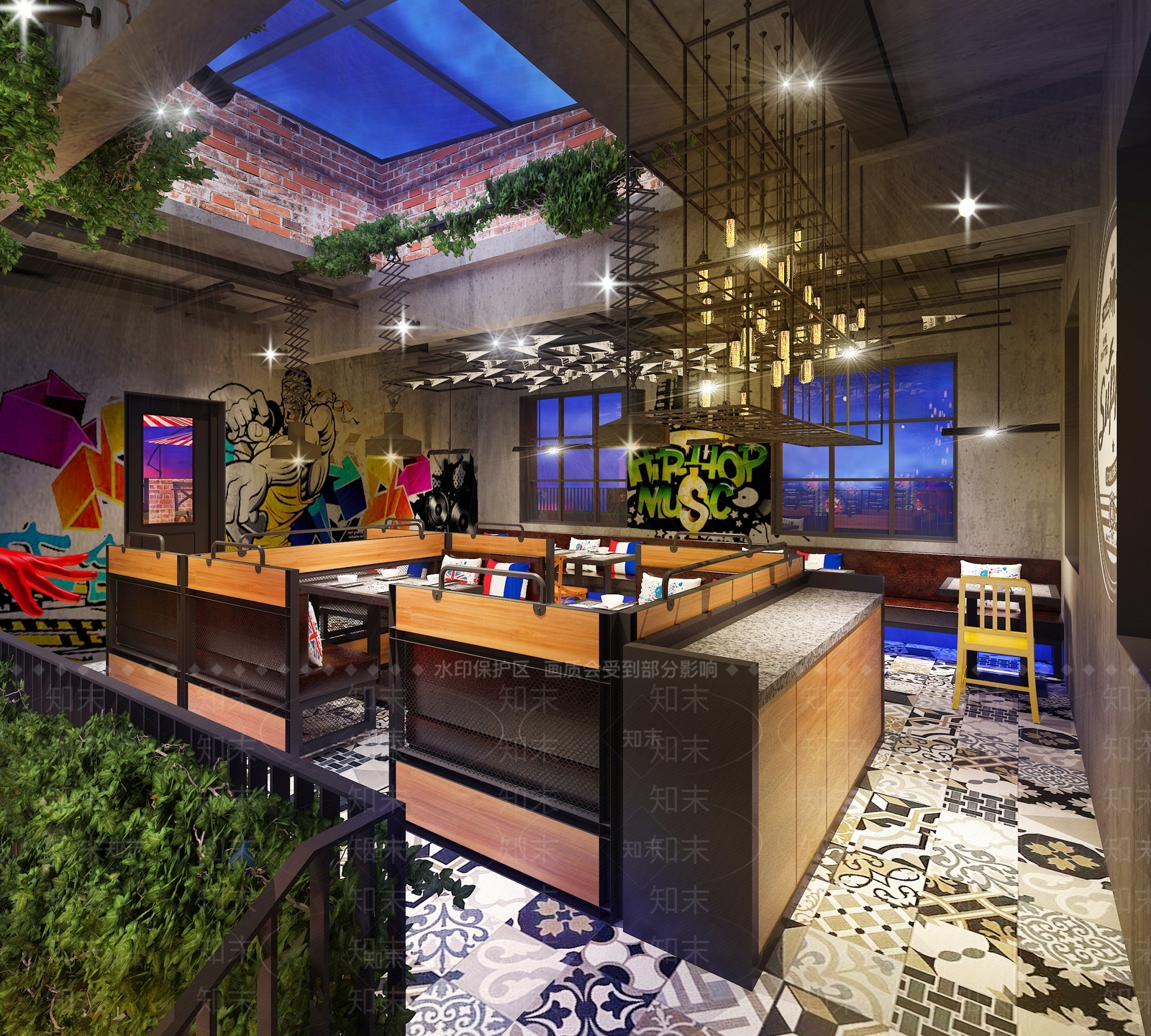 复古工业烧烤店3D模型下载【ID:1167941840】