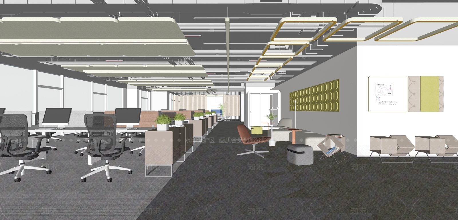 现代其他办公区域SU模型下载【ID:1216036240】