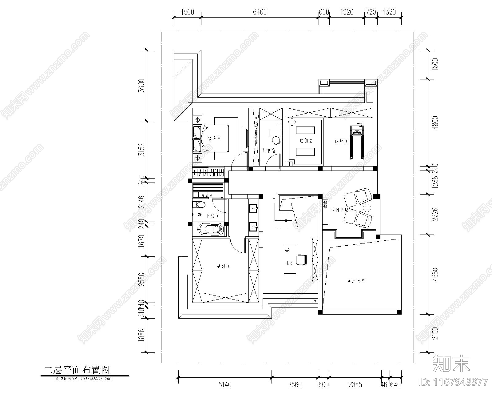 现代整体家装空间cad施工图下载【ID:1167943977】