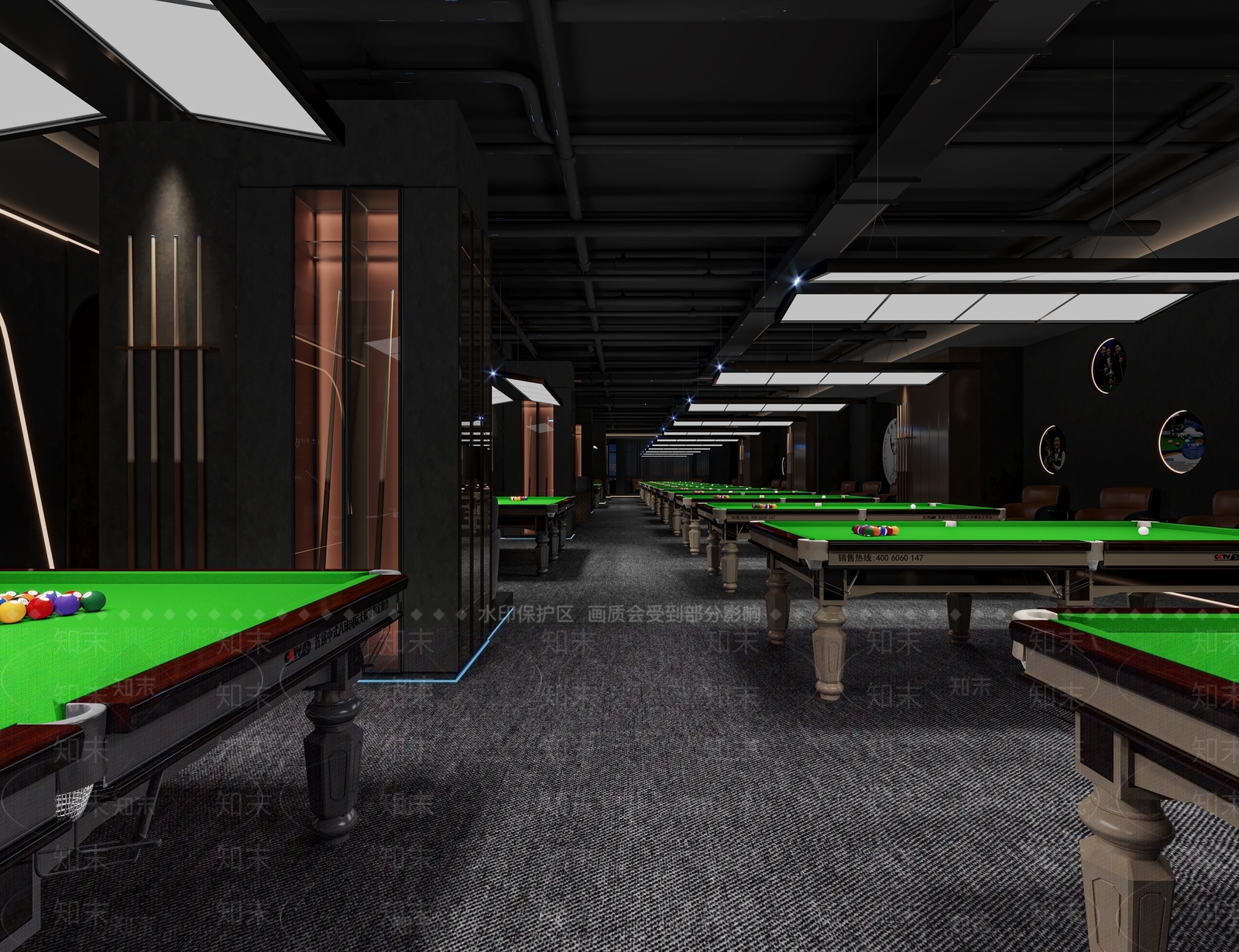 现代台球室3D模型下载【ID:1214683671】
