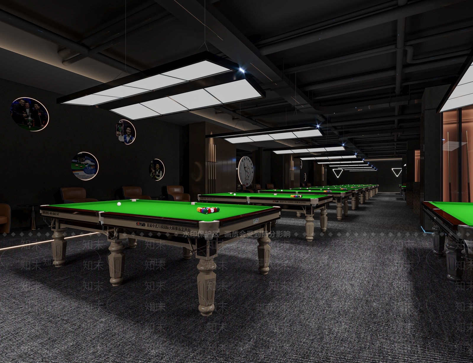现代台球室3D模型下载【ID:1214683671】