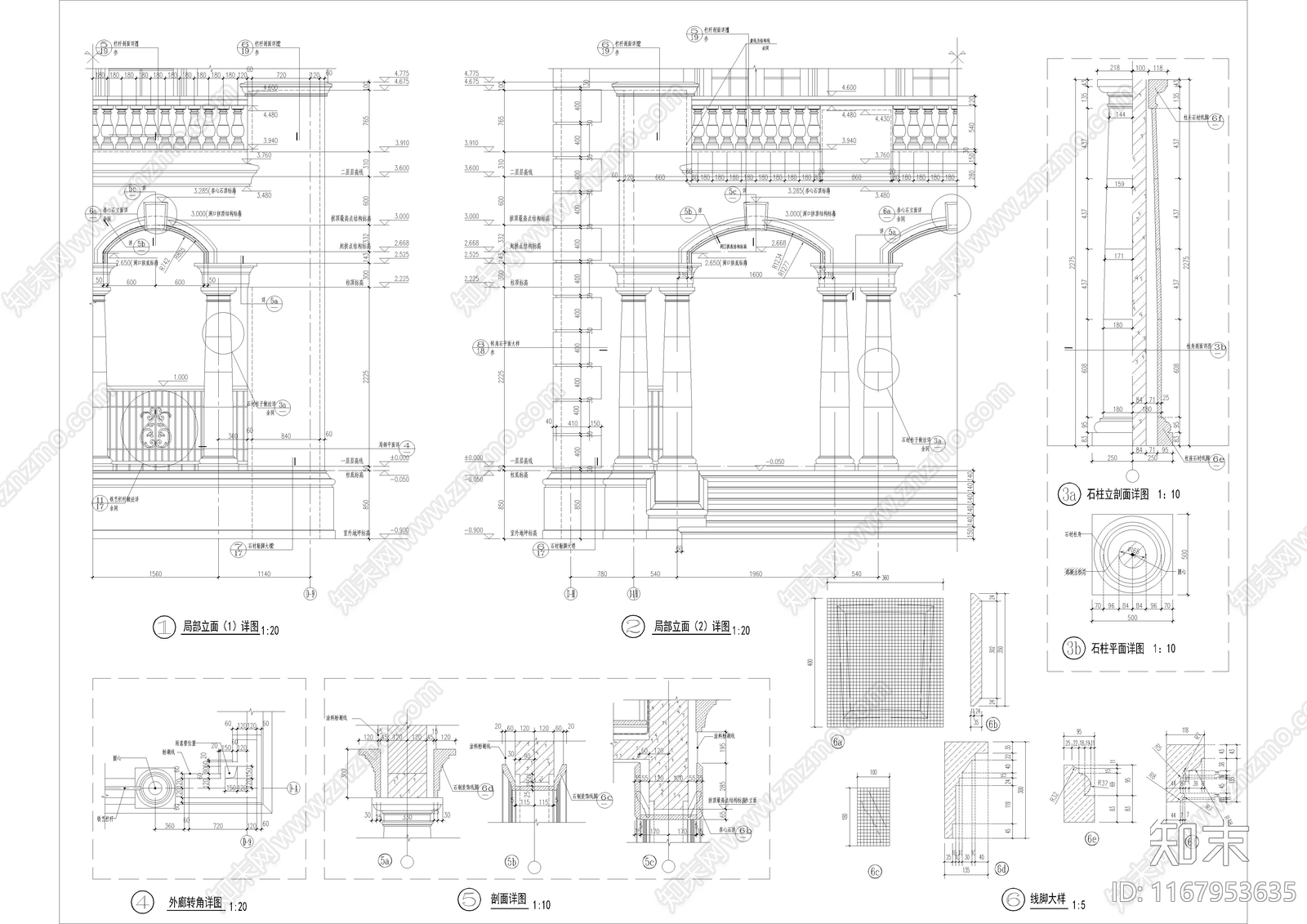 法式别墅建筑cad施工图下载【ID:1167953635】