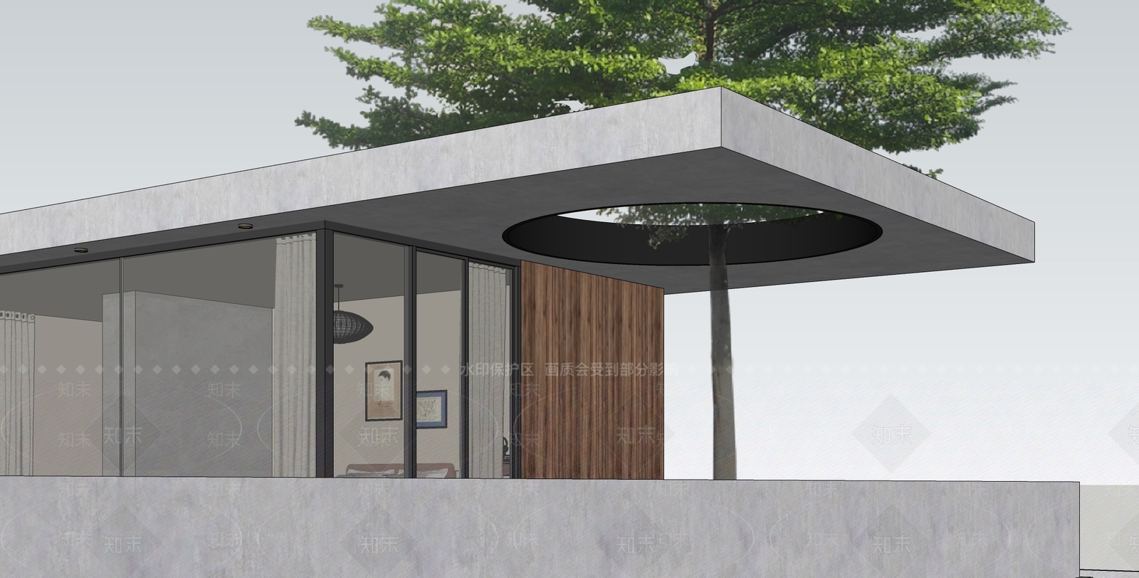 现代极简风格建筑SU模型下载【ID:1167957009】
